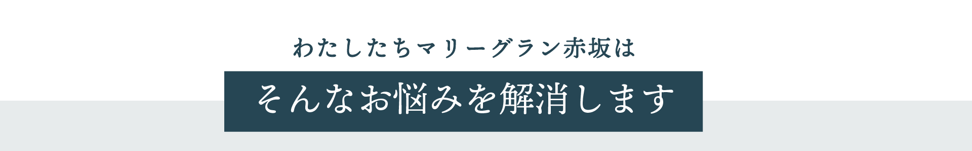 わたしたちマリーグラン赤坂はそんなお悩みを解消します。